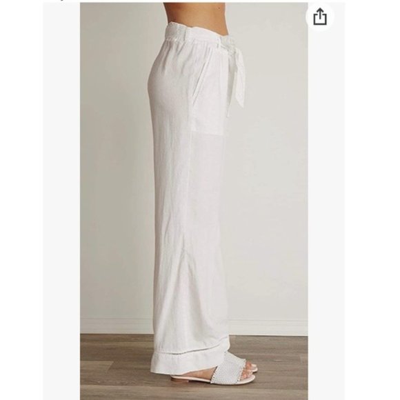 #63❤️ Bella Dahl Wide Leg Drawstring Eyelet Trim Pants - Picture 2 of 4